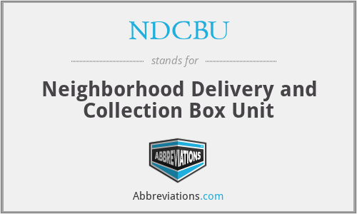NDCBU - Neighborhood Delivery and Collection Box Unit