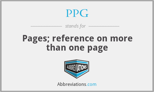 PPG - Pages; reference on more than one page