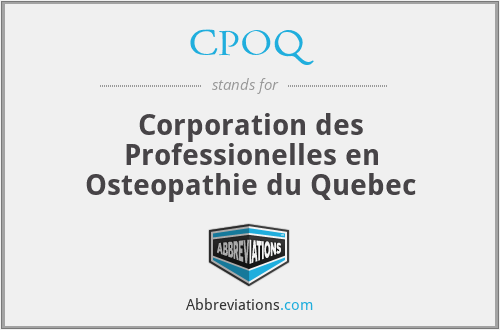 CPOQ - Corporation des Professionelles en Osteopathie du Quebec