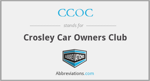 CCOC - Crosley Car Owners Club