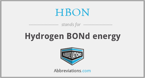 HBON - Hydrogen BONd energy