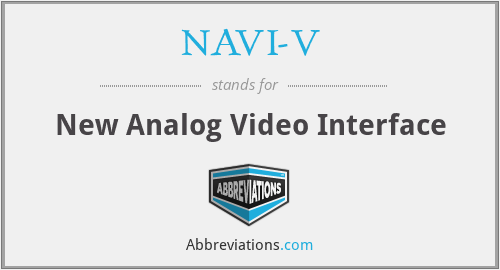 NAVI-V - New Analog Video Interface