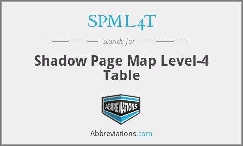 SPML4T - Shadow Page Map Level-4 Table