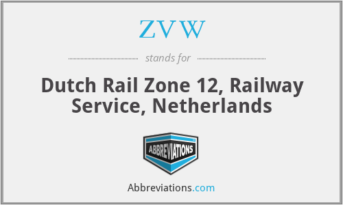 ZVW - Dutch Rail Zone 12, Railway Service, Netherlands