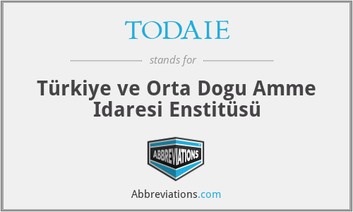 TODAIE - Türkiye ve Orta Dogu Amme Idaresi Enstitüsü