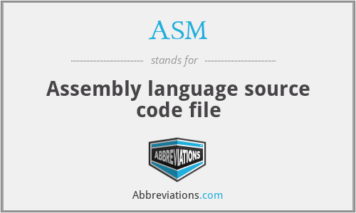 ASM - Assembly language source code file