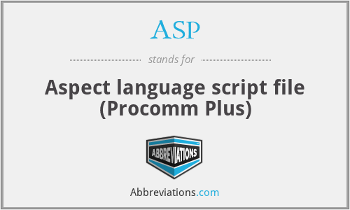 ASP - Aspect language script file (Procomm Plus)