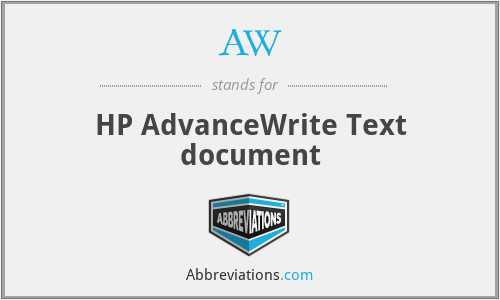AW - HP AdvanceWrite Text document