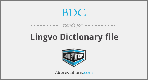 BDC - Lingvo Dictionary file
