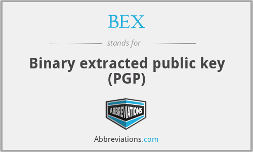 BEX - Binary extracted public key (PGP)