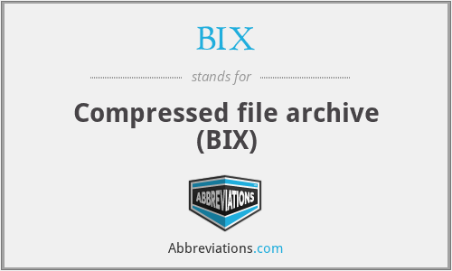 BIX - Compressed file archive (BIX)