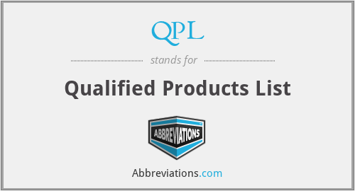 QPL - Qualified Products List