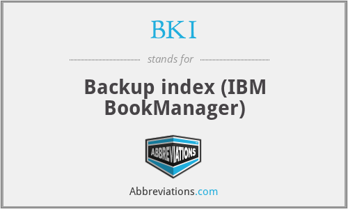 BKI - Backup index (IBM BookManager)