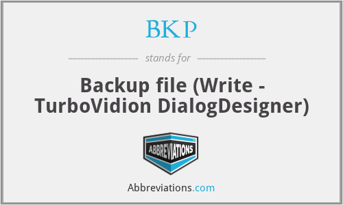 BKP - Backup file (Write - TurboVidion DialogDesigner)