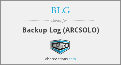 BLG - Backup Log (ARCSOLO)