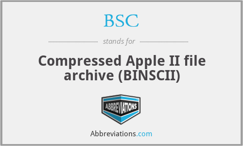 BSC - Compressed Apple II file archive (BINSCII)
