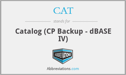CAT - Catalog (CP Backup - dBASE IV)