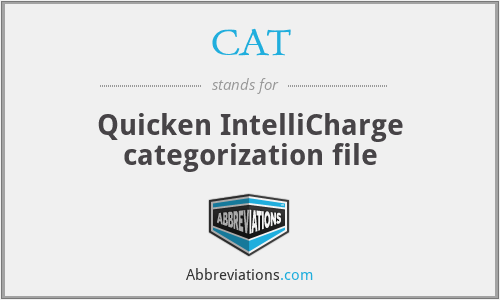 CAT - Quicken IntelliCharge categorization file