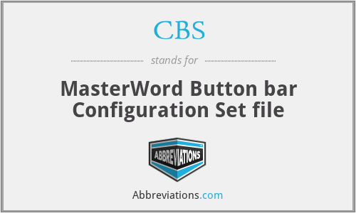 CBS - MasterWord Button bar Configuration Set file
