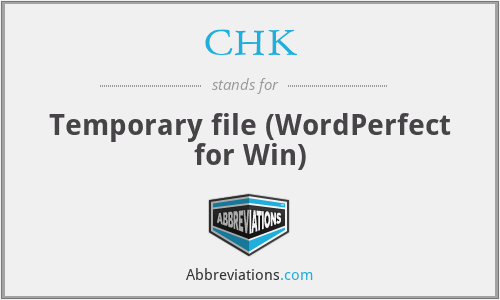 CHK - Temporary file (WordPerfect for Win)
