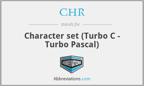 CHR - Character set (Turbo C - Turbo Pascal)