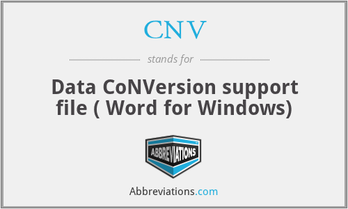 CNV - Data CoNVersion support file ( Word for Windows)