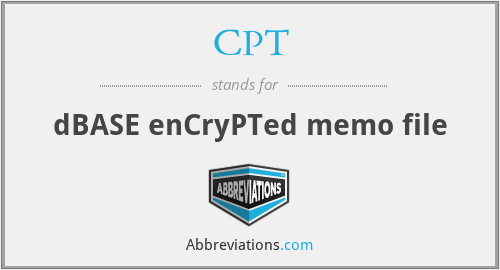 CPT - dBASE enCryPTed memo file