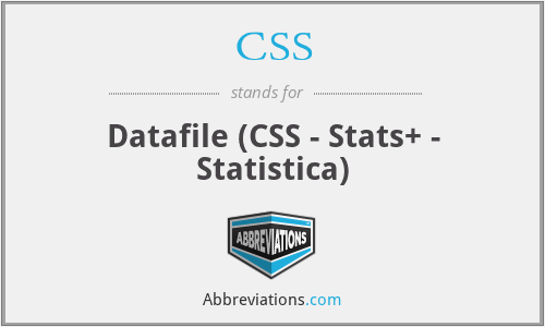CSS - Datafile (CSS - Stats+ - Statistica)