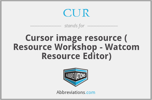 CUR - Cursor image resource ( Resource Workshop - Watcom Resource Editor)