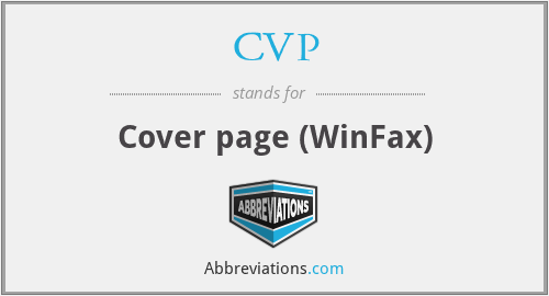 CVP - Cover page (WinFax)