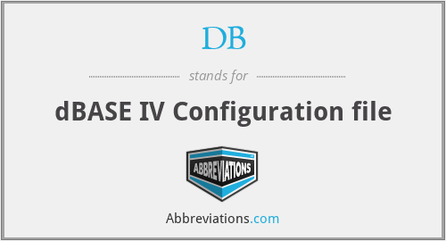 DB - dBASE IV Configuration file