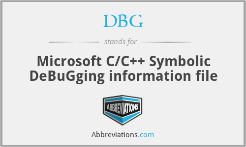 DBG - Microsoft C/C++ Symbolic DeBuGging information file