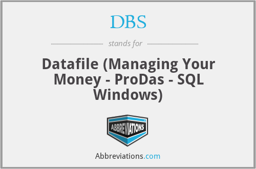 DBS - Datafile (Managing Your Money - ProDas - SQL Windows)
