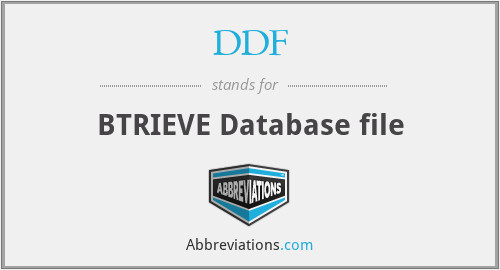DDF - BTRIEVE Database file