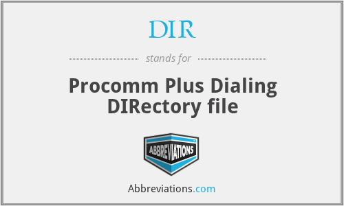 DIR - Procomm Plus Dialing DIRectory file