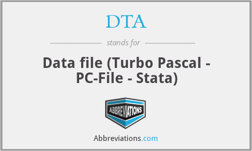 DTA - Data file (Turbo Pascal - PC-File - Stata)