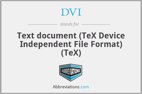 DVI - Text document (TeX Device Independent File Format) (TeX)