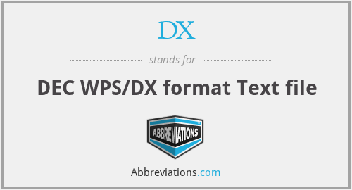DX - DEC WPS/DX format Text file