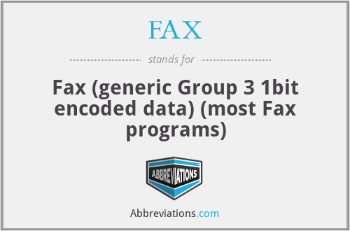 FAX - Fax (generic Group 3 1bit encoded data) (most Fax programs)