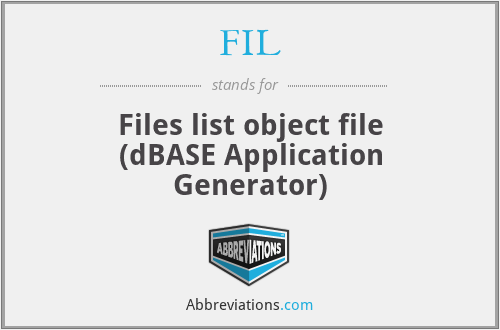 FIL - Files list object file (dBASE Application Generator)