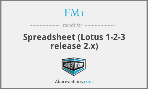 FM1 - Spreadsheet (Lotus 1-2-3 release 2.x)