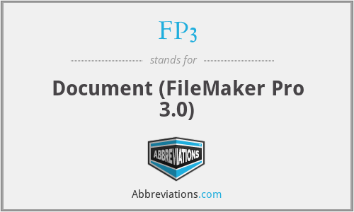 FP3 - Document (FileMaker Pro 3.0)