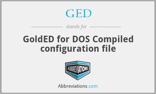 GED - GoldED for DOS Compiled configuration file