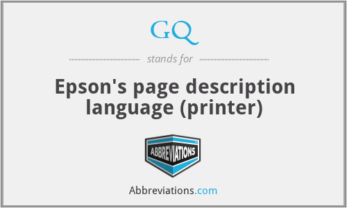 GQ - Epson's page description language (printer)