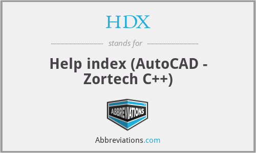 HDX - Help index (AutoCAD - Zortech C++)