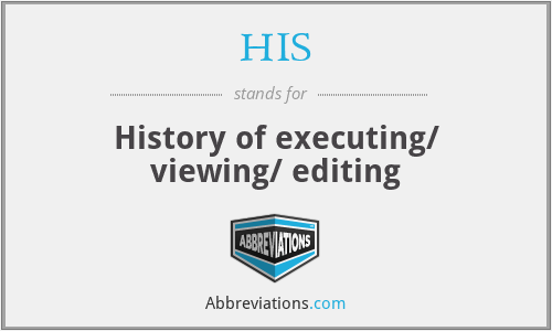 HIS - History of executing/ viewing/ editing