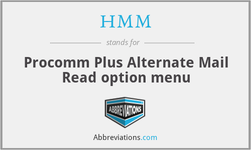 HMM - Procomm Plus Alternate Mail Read option menu