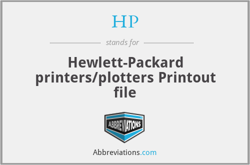 HP - Hewlett-Packard printers/plotters Printout file