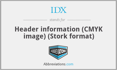 IDX - Header information (CMYK image) (Stork format)