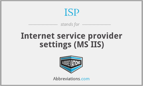 ISP - Internet service provider settings (MS IIS)